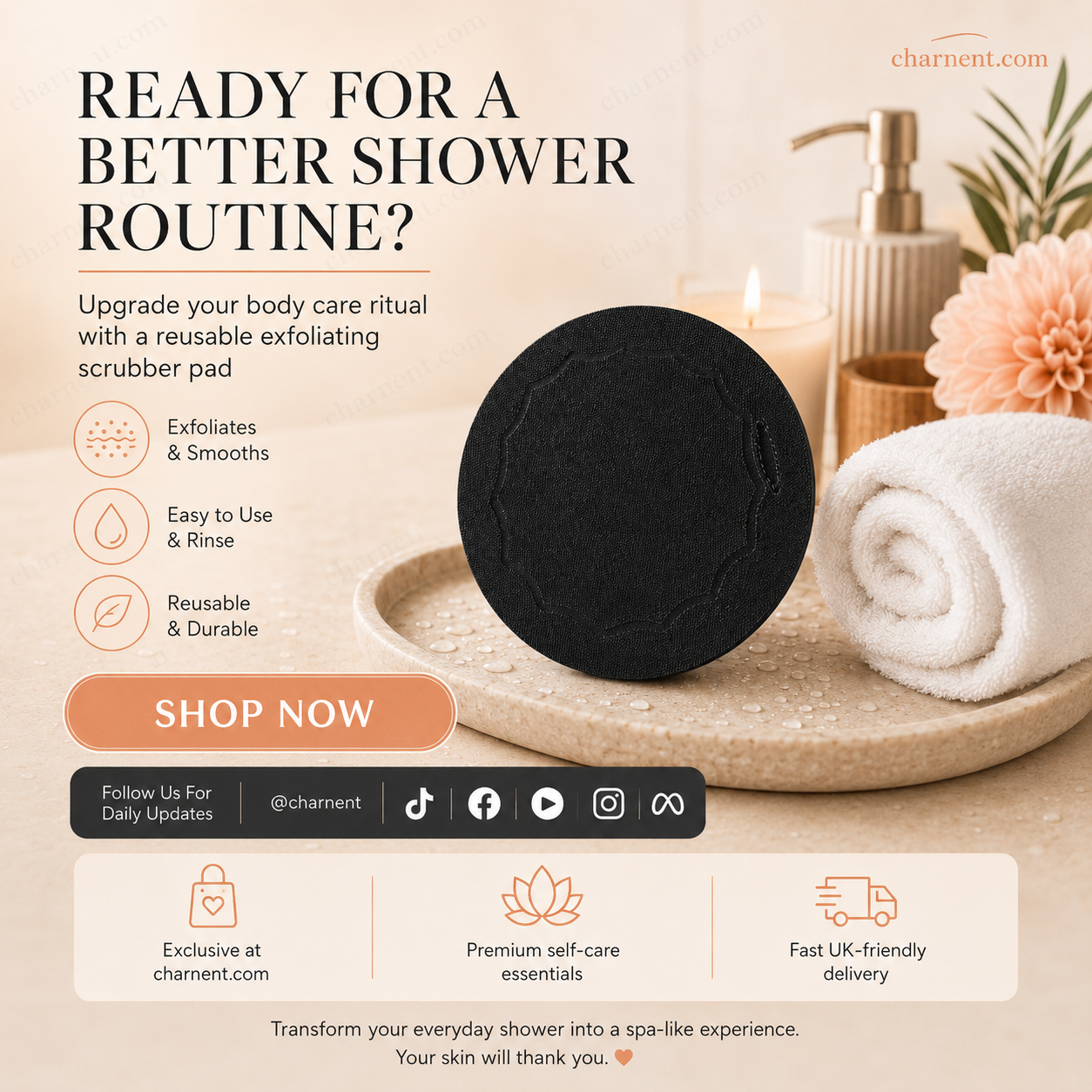 📢📢50% OFF !! ⏰🖤Exfoliating Scrub Bath Pads🧖‍♀️Gently exfoliate, unclog pores, reveal brighter skin