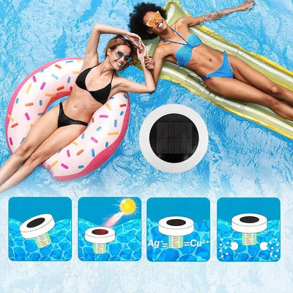 🏊‍♀️ 50% OFF NOW ! 💧NO MORE HARSH CHLORINE! Solar Pool Ionizer | Solar-powered copper-silver ion sanitizer, cuts chlorine by up to 85%, inhibits algae & bacteria, gentle on skin/eyes, just float in pool for crystal clean water🏖️