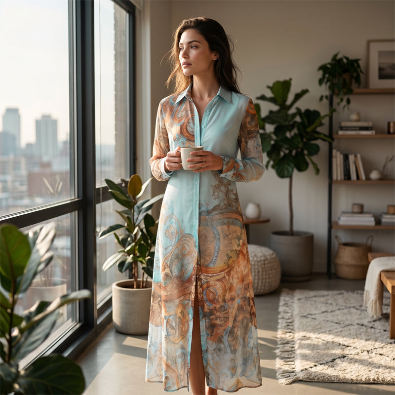 👗 50% OFF NOW! 🎁 Elegant Retro Print Maxi Dress – Boho V-neck & button-down – Flowy, breathable – perfect for beach holidays or summer elegance 🌸✨