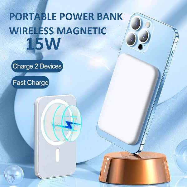 📢FLASH SALE !⏰50% OFF !! ⏰ Fast Charge Portable Wireless Magnetic Power Bank – 15W Fast Charging, Strong Magnetic Adsorption & High Capacity 📱
