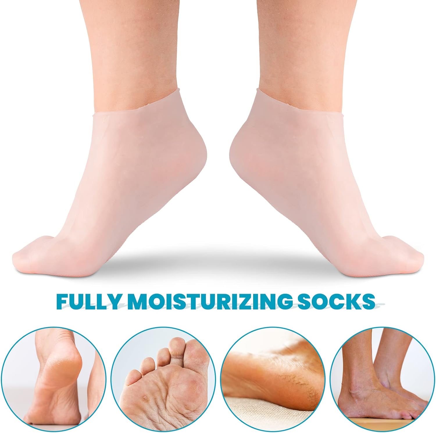 ✨ 50% OFF! Moisturizing Foot Mask Socks – Silicone gel locks in moisture, releases plant oils. Softens cracks & rough skin – wear with shoes for all‑day care! 🌿🧦