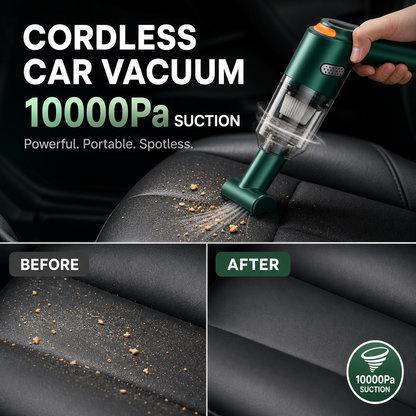🚗50% OFF NOW ! 💨10000Pa Cordless Handheld Vacuum – Washable Filter & Multi-Nozzle Kit, Portable Powerful Suction Car & Home Cleaner