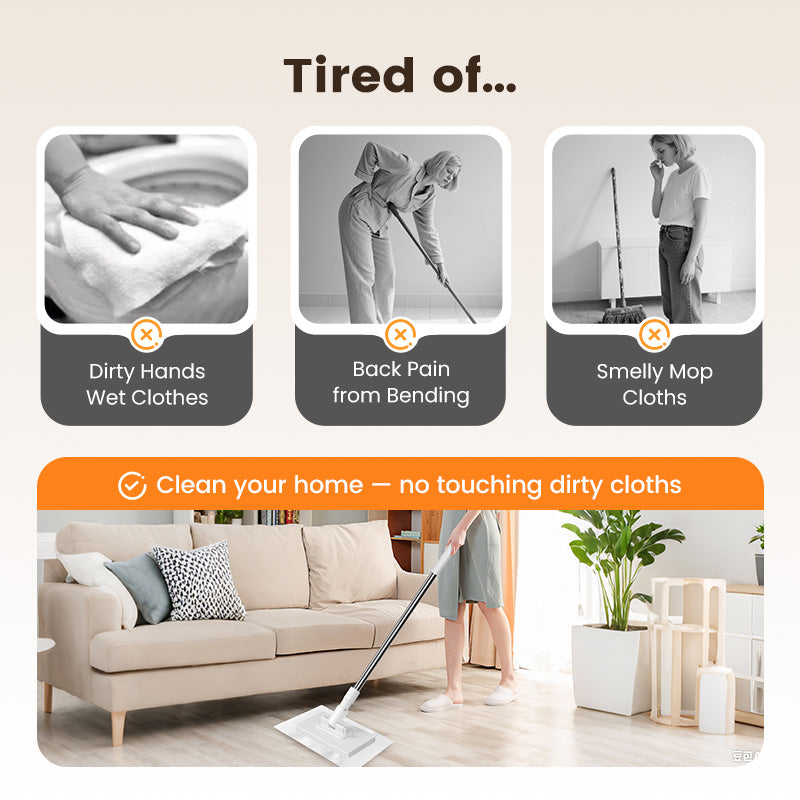 🔥Last Day Sales 70% OFF🧹Disposable Dust Mop with 4 Reusable Cloths💦