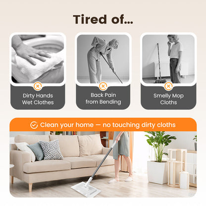🔥Last Day Sales 70% OFF🧹Disposable Dust Mop with 4 Reusable Cloths💦
