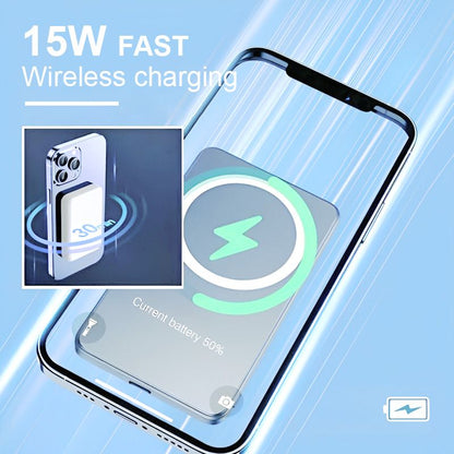 📢FLASH SALE !⏰50% OFF !! ⏰ Fast Charge Portable Wireless Magnetic Power Bank – 15W Fast Charging, Strong Magnetic Adsorption & High Capacity 📱