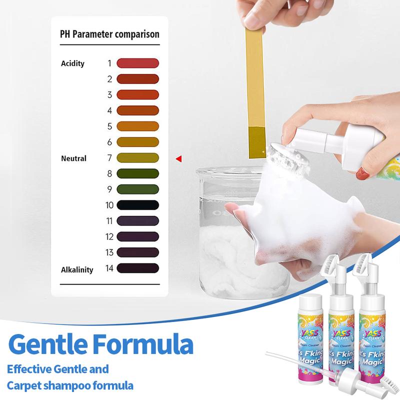 💖HOT SALE BUY 2 GET 1 FREE!!💖Yass Clean Magic Foam Cleaner for Carpets & Upholstery – Pet Stain & Odour Remover with Cleaning Brush🧼🪄