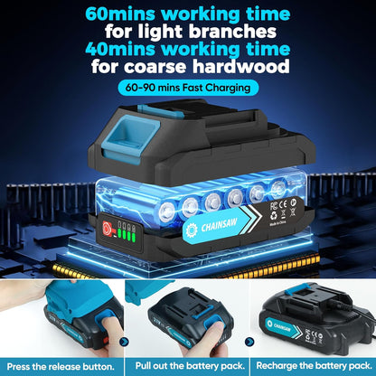 ⚡50% OFF NOW ! 🌳6-inch Cordless Mini Chainsaw with 2 Batteries🌲