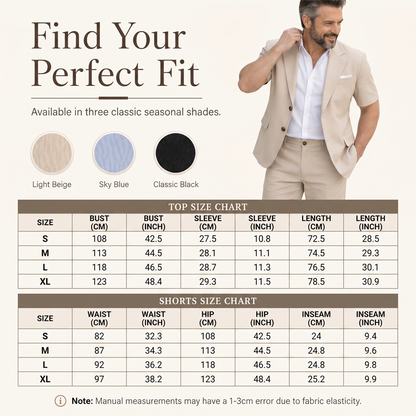 Men's Short Sleeve Suit 2-Piece Set