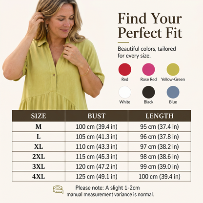 🌸 50% OFF NOW! 🌸Solid Color Comfort Lapel Button Dress