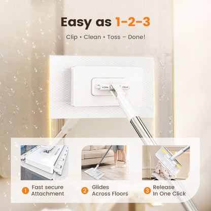 🔥Last Day Sales 70% OFF🧹Disposable Dust Mop with 4 Reusable Cloths💦
