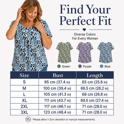 👚Women's Casual Printed Round Neck Short Sleeve Top