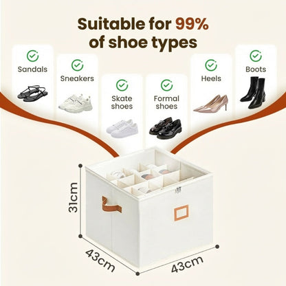 ⏰🔥 LIMITED TIME 50% OFF! 👟 Fabric Shoe Organiser Storage Box – Foldable, Large Capacity, Dustproof & Breathable for Closets & Bedrooms 🧺✨
