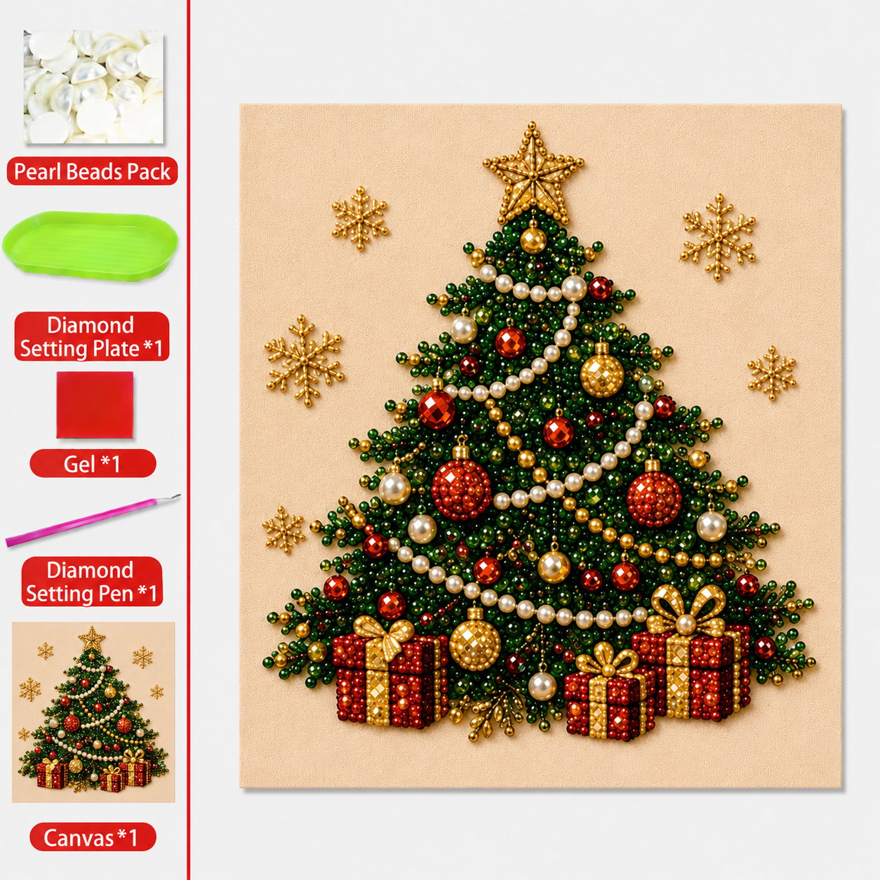 ⏳Limited-time Sale ￡7.99!!🎁💎DIY Christmas Pearl Diamond Art Kit🎨Relaxing & Beginner-Friendly🧘