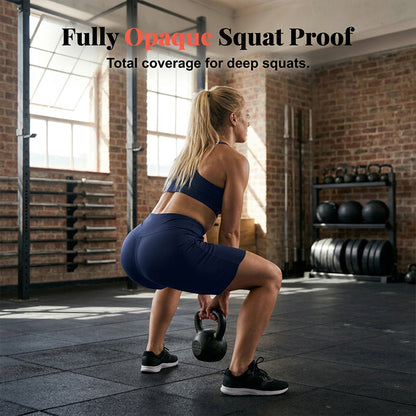 🩳50% OFF LIMITED TIME! ✨Women High Waist Bermuda Yoga Shorts with Side Pockets, Stretch Lightweight Knee-Length Athletic Shorts for Summer Daily & Travel