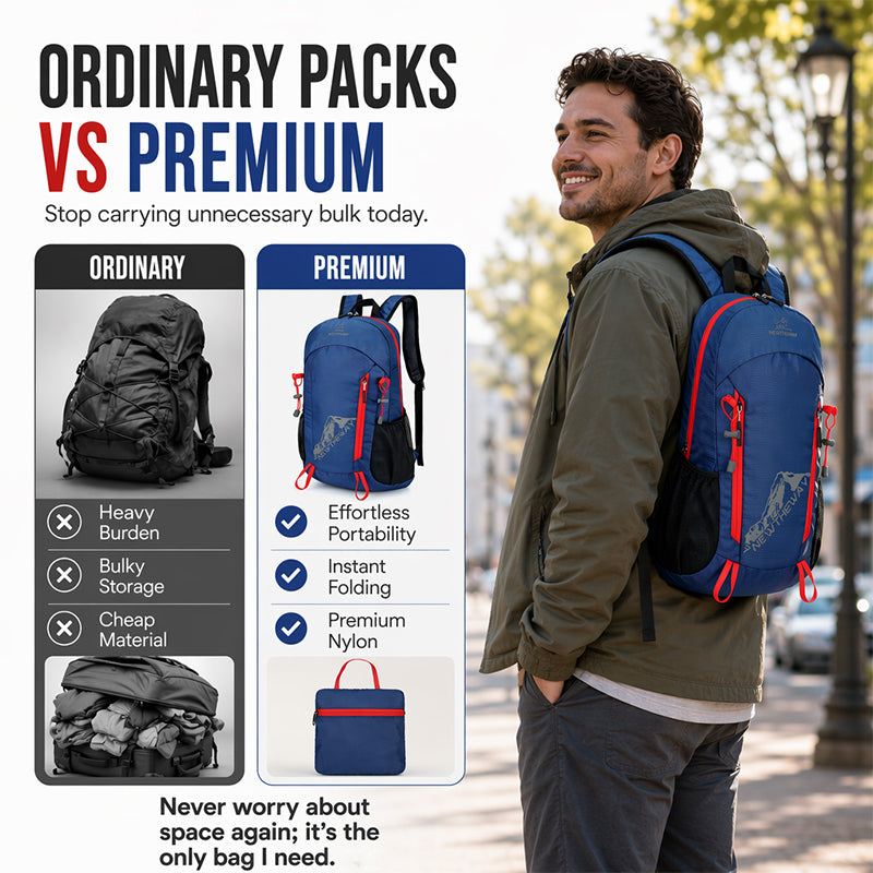🏆 Last Day Special Price £9.99 ! 🎒Foldable Waterproof Camping Backpack