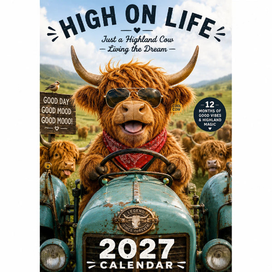 🔥Hot Sale Only￡8.99！✨🎁2027 Funny HighlandCows Wall Calendar |A4Hanging Calendar
