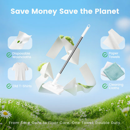 🔥Last Day Sales 70% OFF🧹Disposable Dust Mop with 4 Reusable Cloths💦