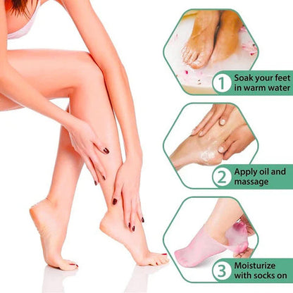 ✨ 50% OFF! Moisturizing Foot Mask Socks – Silicone gel locks in moisture, releases plant oils. Softens cracks & rough skin – wear with shoes for all‑day care! 🌿🧦