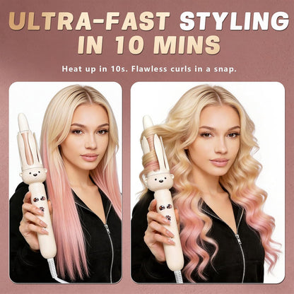 🌀Perfect Curls, Zero Burns – Auto Curling Wand with Anti-Scald Tech