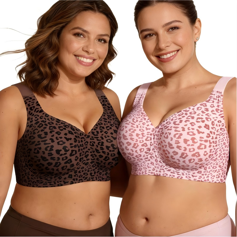 💖HOT SALE🎉Super Firming Wirefree Jelly Bra with Leopard Print 👍