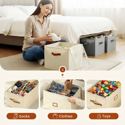 ⏰🔥 LIMITED TIME 50% OFF! 👟 Fabric Shoe Organiser Storage Box – Foldable, Large Capacity, Dustproof & Breathable for Closets & Bedrooms 🧺✨