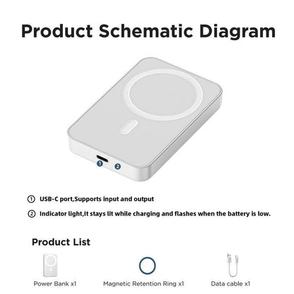 📢FLASH SALE !⏰50% OFF !! ⏰ Fast Charge Portable Wireless Magnetic Power Bank – 15W Fast Charging, Strong Magnetic Adsorption & High Capacity 📱