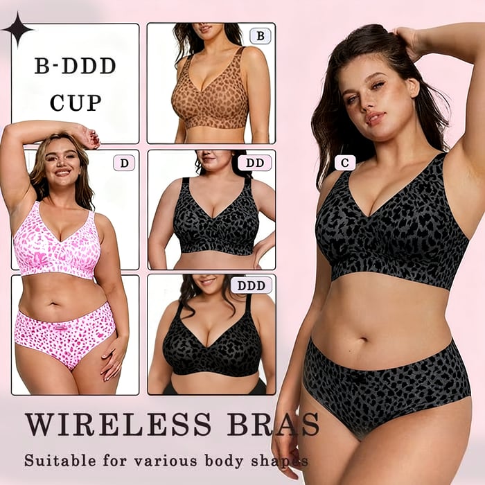 💖HOT SALE🎉Super Firming Wirefree Jelly Bra with Leopard Print 👍
