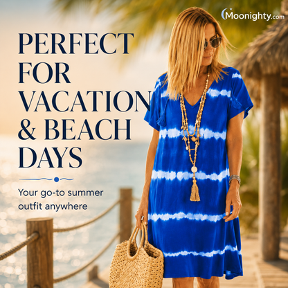 Tie-dye Striped Short-sleeved Loose T-shirt Dress
