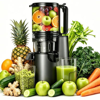 LQZ 350W Cold Press Juicer - 5.4" Wide Chute