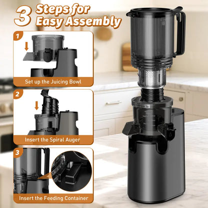 LQZ 350W Cold Press Juicer - 5.4" Wide Chute