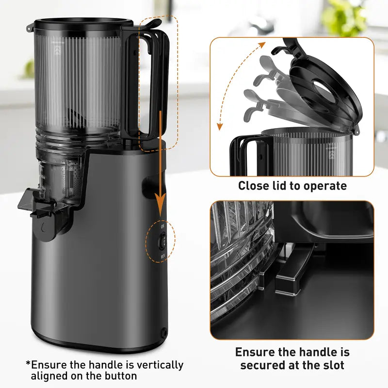 LQZ 350W Cold Press Juicer - 5.4" Wide Chute