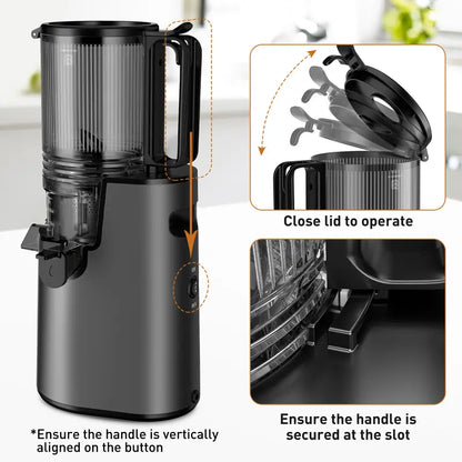 LQZ 350W Cold Press Juicer - 5.4" Wide Chute