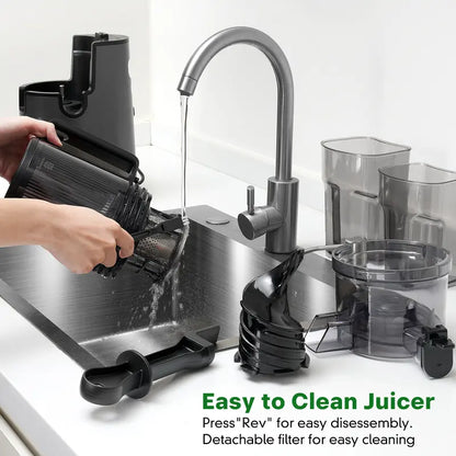 LQZ 350W Cold Press Juicer - 5.4" Wide Chute