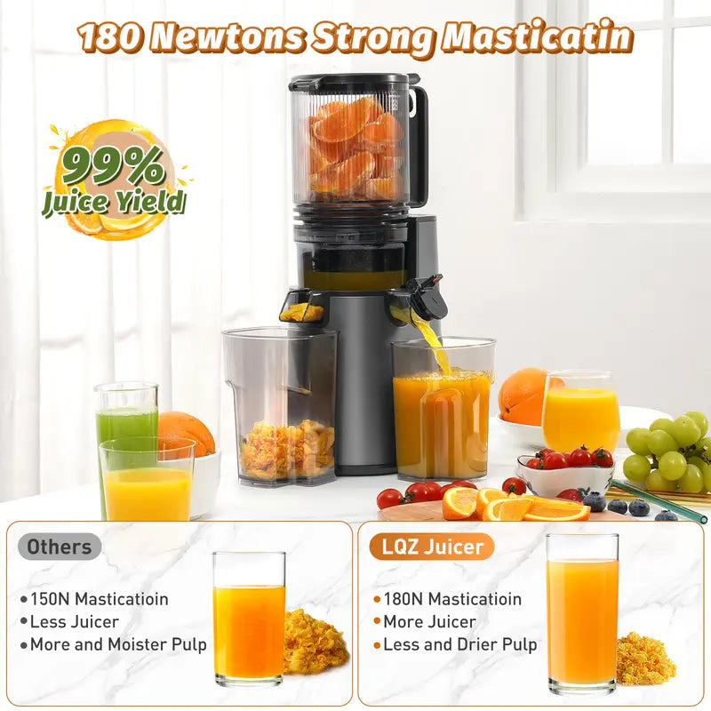 LQZ 350W Cold Press Juicer - 5.4" Wide Chute