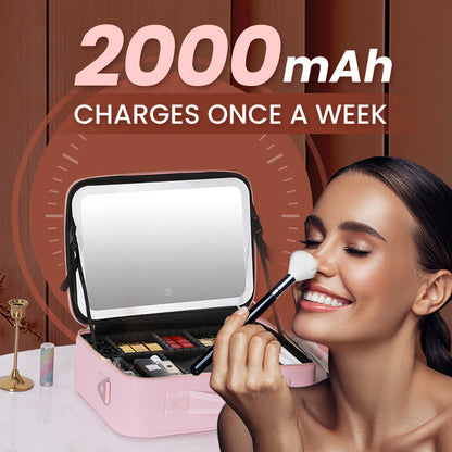 💄Flawless Makeup Anywhere – Portable LED Mirror Makeup Bag!✨