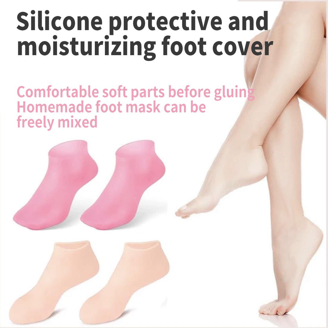 ✨ 50% OFF! Moisturizing Foot Mask Socks – Silicone gel locks in moisture, releases plant oils. Softens cracks & rough skin – wear with shoes for all‑day care! 🌿🧦