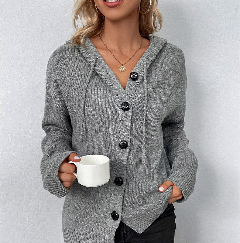 🏆LAST DAY SALE 50% OFF🔥Women's Autumn Knit Drawstring Hooded Coat