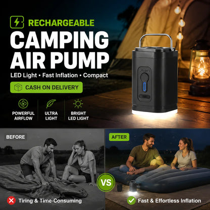 🔦 50% OFF NOW! 🏕️ Rechargeable Camping Air Pump – LED light & fast inflation – Compact & portable – perfect for airbeds, pools or tires 🔋✨