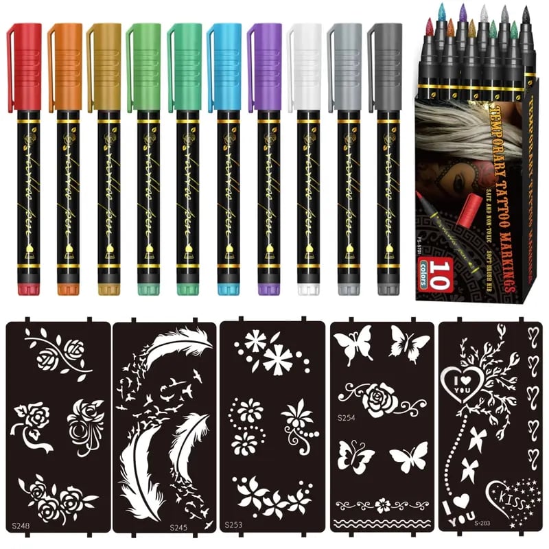 🔥Hot Sale 50% OFF🎨Perfect For Unique Body Art🔥Temporary Tattoo Markers for Skin
