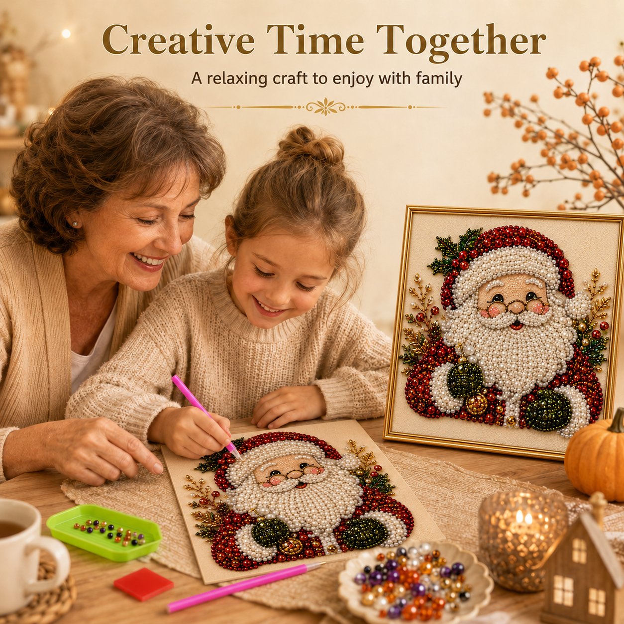 ⏳Limited-time Sale ￡7.99!!🎁💎DIY Christmas Pearl Diamond Art Kit🎨Relaxing & Beginner-Friendly🧘