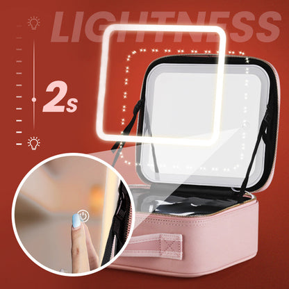 💄Flawless Makeup Anywhere – Portable LED Mirror Makeup Bag!✨