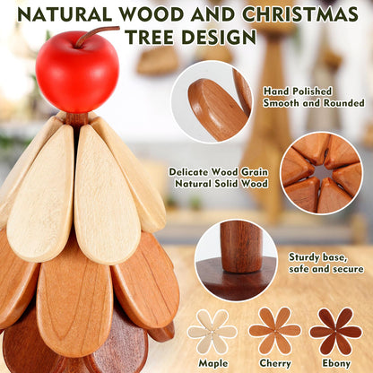 🌲Natural Wooden Tree Trivets for Hot Dishes