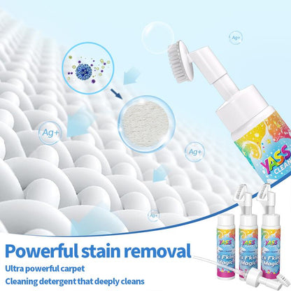 💖HOT SALE BUY 2 GET 1 FREE!!💖Yass Clean Magic Foam Cleaner for Carpets & Upholstery – Pet Stain & Odour Remover with Cleaning Brush🧼🪄