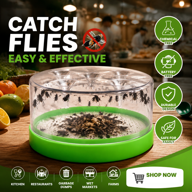 ⚡Last Day Special Price✅🦟 Reusable fly trap—no electricity, no poison! 🏠 Safe to use in the kitchen and around children and pets.