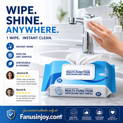 🔥Amazing Offer Buy 3 Get 2 Free！💦Wipe clean instantly, cleans everything！✨️Multi-function Bathroom Descaling Cleaning Wipes