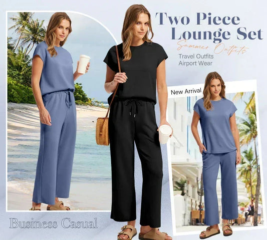 🔥LAST DAY SALE ONLY ￡17.99!!👚Women's  Sleeveless Top & Wide-Leg Pants 2-Piece Set