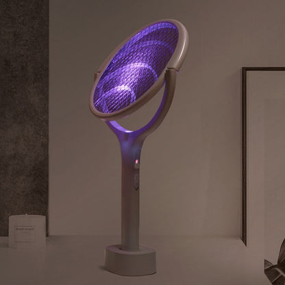 2 in 1 Electric Mosquito Swatter & Bug Zapper | USB Rechargeable 3000V Fly Killer with Strong Light & Safety Protection Net, Child & Pet Friendly for Home, Garden, Camping