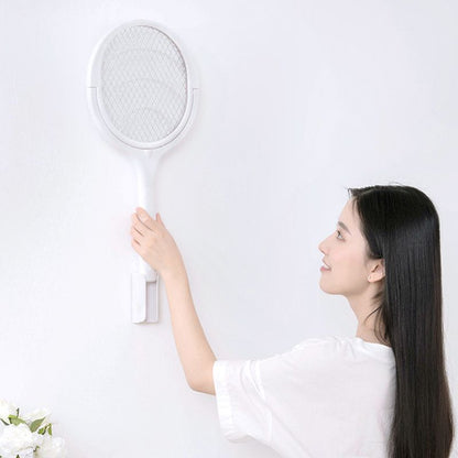 2 in 1 Electric Mosquito Swatter & Bug Zapper | USB Rechargeable 3000V Fly Killer with Strong Light & Safety Protection Net, Child & Pet Friendly for Home, Garden, Camping