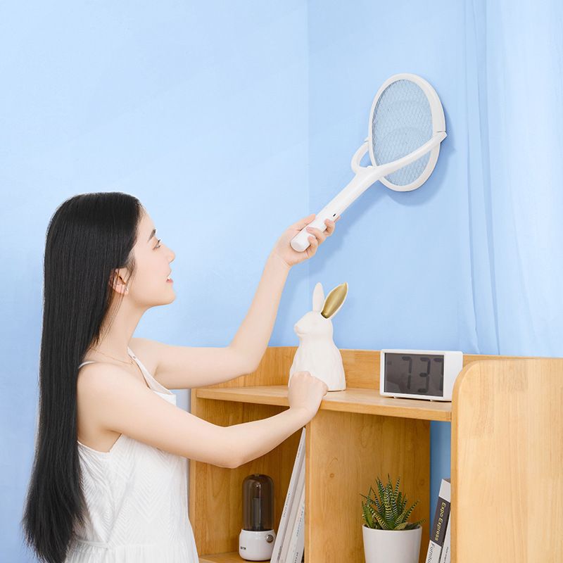 2 in 1 Electric Mosquito Swatter & Bug Zapper | USB Rechargeable 3000V Fly Killer with Strong Light & Safety Protection Net, Child & Pet Friendly for Home, Garden, Camping