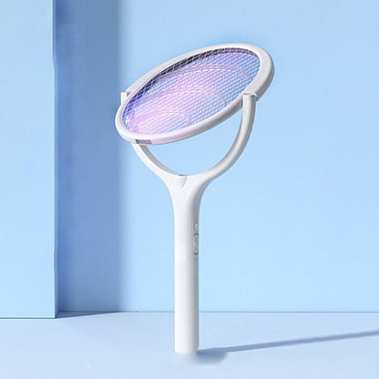 2 in 1 Electric Mosquito Swatter & Bug Zapper | USB Rechargeable 3000V Fly Killer with Strong Light & Safety Protection Net, Child & Pet Friendly for Home, Garden, Camping